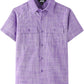 JOGAL C585 Boys' Cotton Chambray Short-Sleeve Shirt - Purple - front