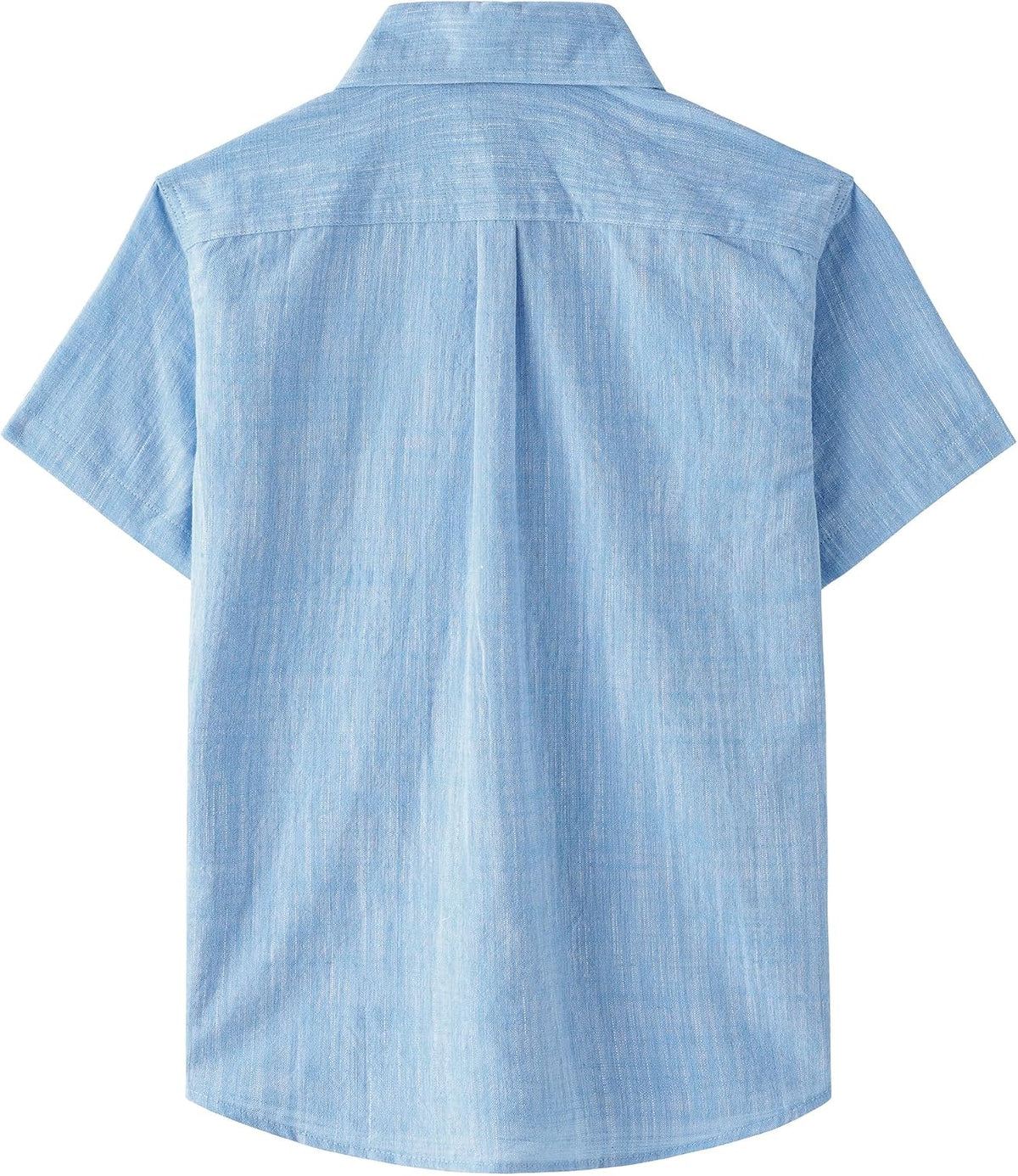 JOGAL C585 Boys' Cotton Chambray Short-Sleeve Shirt - Sky Blue - back