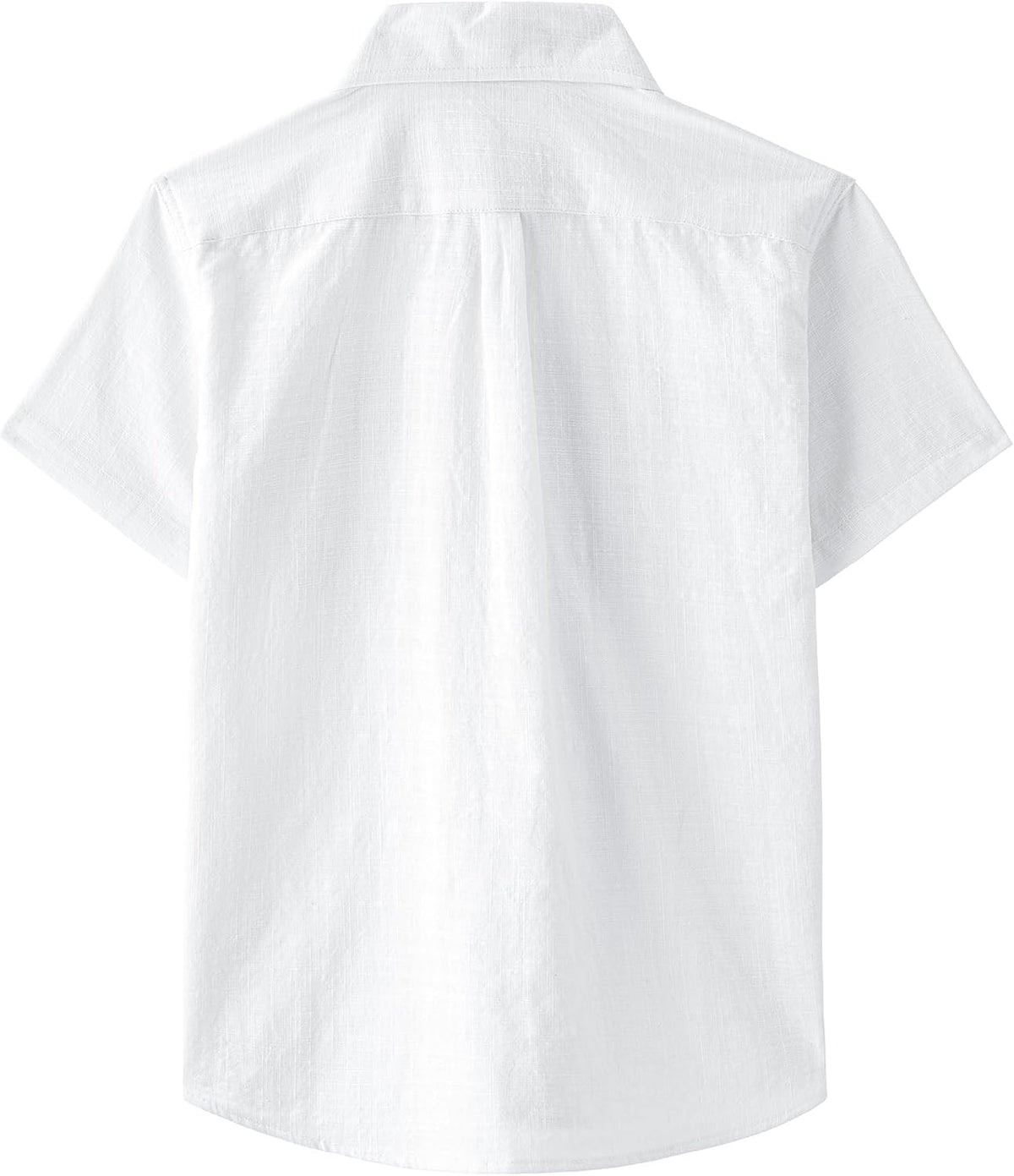 JOGAL C585 Boys' Cotton Chambray Short-Sleeve Shirt - White - back