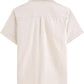 JOGAL C587 Boys Cotton Chambray Cuban Collar Short-Sleeve Shirt - Beige - back view