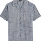 JOGAL C587 Boys Cotton Chambray Cuban Collar Short-Sleeve Shirt - Black - front view