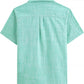 JOGAL C587 Boys Cotton Chambray Cuban Collar Short-Sleeve Shirt - Cyan - back view