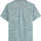 JOGAL C587 Boys Cotton Chambray Cuban Collar Short-Sleeve Shirt - Dark Green - back view