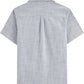 JOGAL C587 Boys Cotton Chambray Cuban Collar Short-Sleeve Shirt - Grey - back view