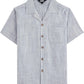 JOGAL C587 Boys Cotton Chambray Cuban Collar Short-Sleeve Shirt - Grey - front view
