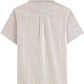JOGAL C587 Boys Cotton Chambray Cuban Collar Short-Sleeve Shirt - Khaki - back view