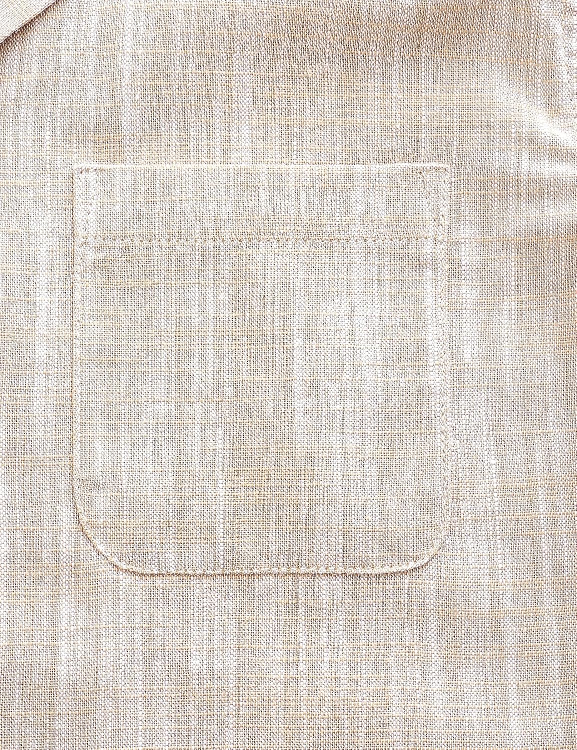 JOGAL C587 Boys Cotton Chambray Shirt - chest pocket and stitching detail (shown in Khaki)