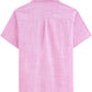 JOGAL C587 Boys Cotton Chambray Cuban Collar Short-Sleeve Shirt - Pink - back view