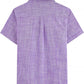 JOGAL C587 Boys Cotton Chambray Cuban Collar Short-Sleeve Shirt - Purple - back view