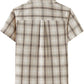 JOGAL C588 Boys' Plaid Short-Sleeve Shirt with Flap Pockets - Beige - back