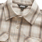 JOGAL C588 Boys' Plaid Short-Sleeve Shirt with Flap Pockets - Beige - collar and placket detail