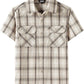 JOGAL C588 Boys' Plaid Short-Sleeve Shirt with Flap Pockets - Beige - front