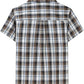 JOGAL C588 Boys' Plaid Short-Sleeve Shirt with Flap Pockets - Black Brown - back