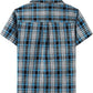 JOGAL C588 Boys' Plaid Short-Sleeve Shirt with Flap Pockets - Blue Black - back