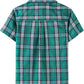 JOGAL C588 Boys' Plaid Short-Sleeve Shirt with Flap Pockets - Cyan - back