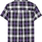 JOGAL C588 Boys' Plaid Short-Sleeve Shirt with Flap Pockets - Dark Purple - back