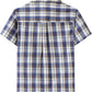 JOGAL C588 Boys' Plaid Short-Sleeve Shirt with Flap Pockets - Royal Blue - back