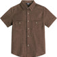 JOGAL C589 boys' Stretch Denim Short-Sleeve Button-Down Shirt in Brown, front view