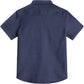 JOGAL C589 boys' Stretch Denim Short-Sleeve Button-Down Shirt in Dark Denim, back view