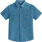 JOGAL C589 boys' Stretch Denim Short-Sleeve Button-Down Shirt in Denim, front view