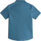 JOGAL C589 boys' Stretch Denim Short-Sleeve Button-Down Shirt in Denim, back view