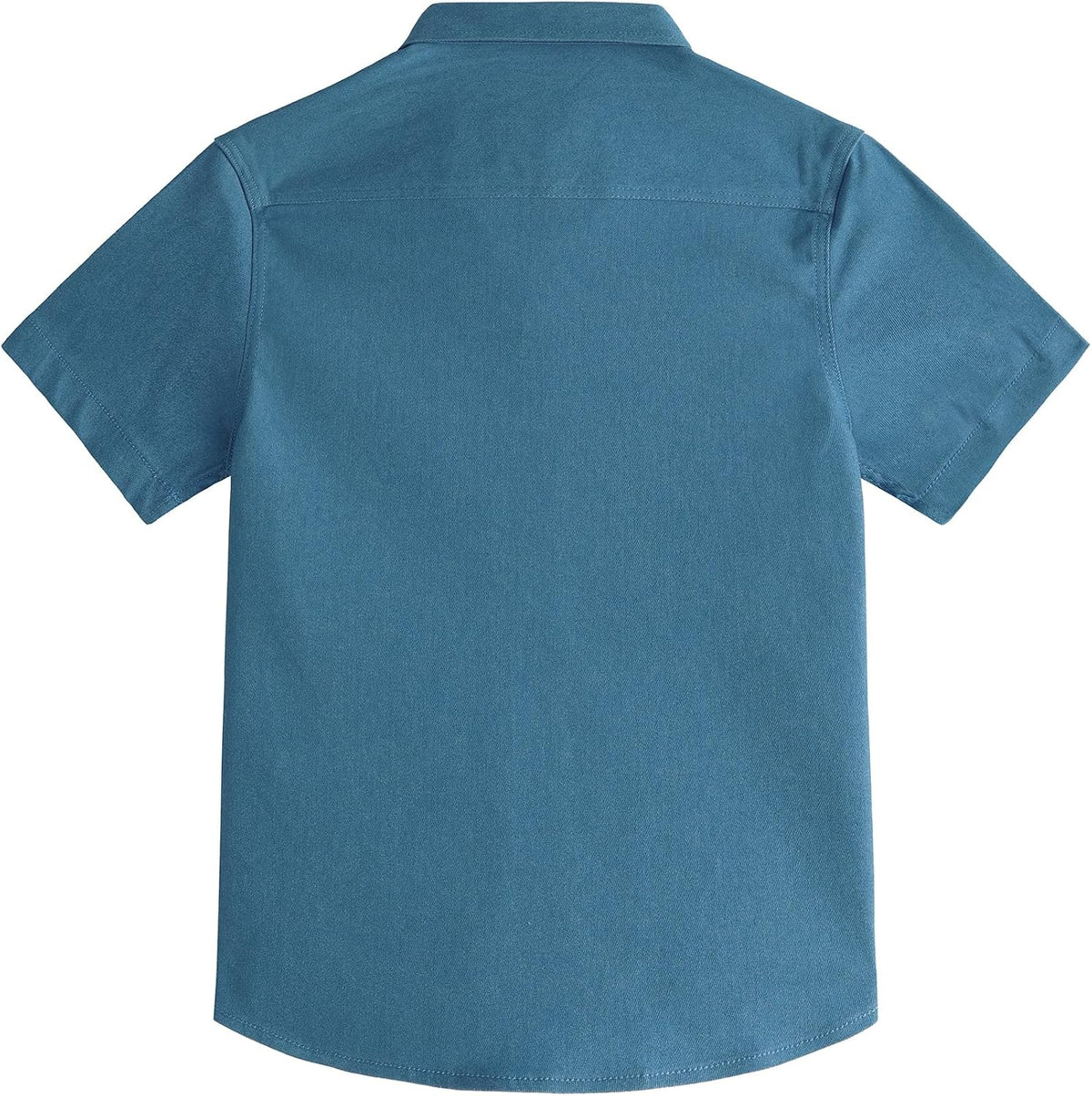 JOGAL C589 boys' Stretch Denim Short-Sleeve Button-Down Shirt in Denim, back view