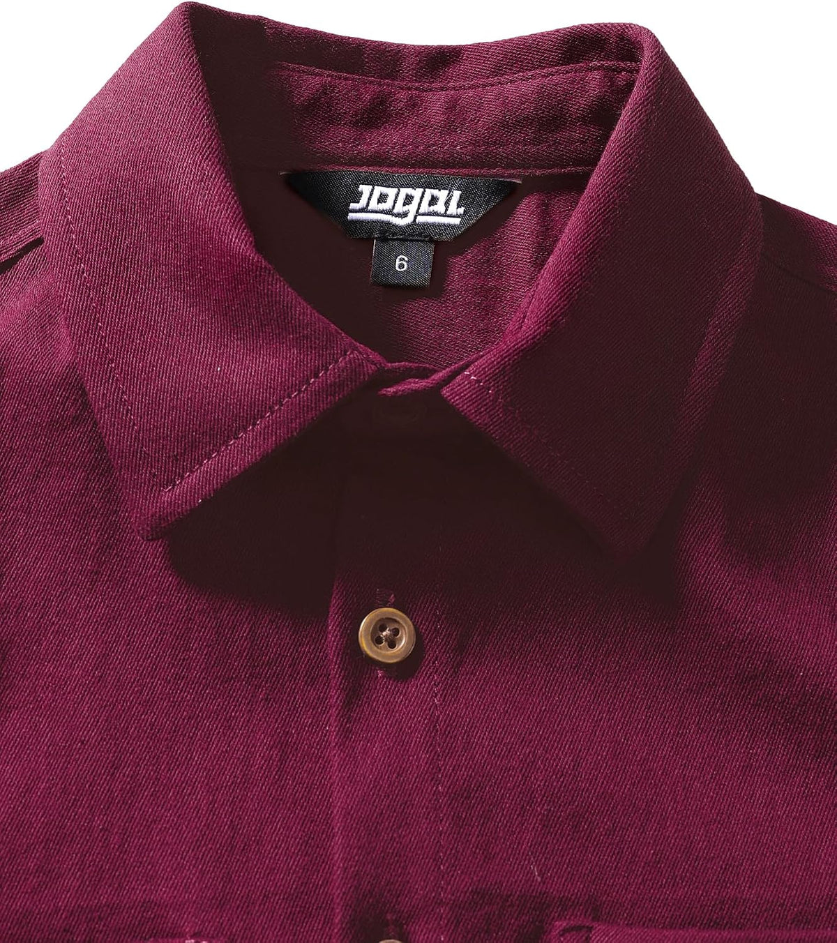 JOGAL C589 boys' Stretch Denim Short-Sleeve Button-Down Shirt, detail view