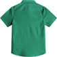 JOGAL C589 boys' Stretch Denim Short-Sleeve Button-Down Shirt in Grass Green, back view