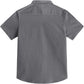 JOGAL C589 boys' Stretch Denim Short-Sleeve Button-Down Shirt in Grey, back view