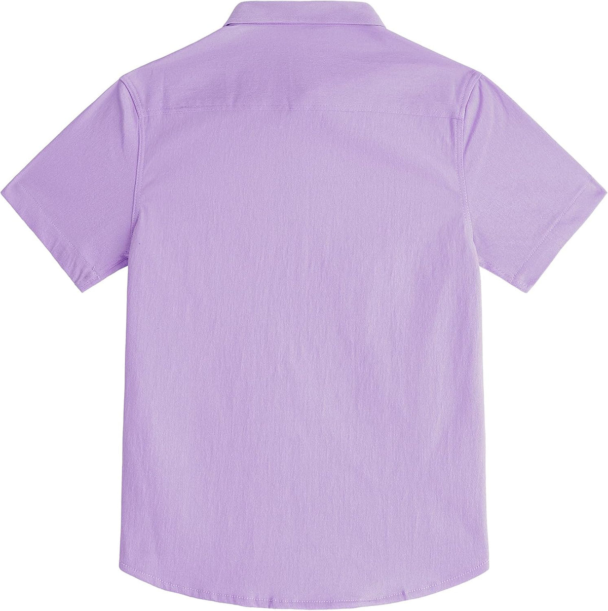 JOGAL C589 boys' Stretch Denim Short-Sleeve Button-Down Shirt in Lavender, back view