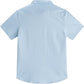 JOGAL C589 boys' Stretch Denim Short-Sleeve Button-Down Shirt in Light Blue, back view