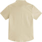 JOGAL C589 boys' Stretch Denim Short-Sleeve Button-Down Shirt in Light Khaki, back view