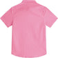 JOGAL C589 boys' Stretch Denim Short-Sleeve Button-Down Shirt in Pink, back view