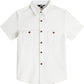 JOGAL C589 boys' Stretch Denim Short-Sleeve Button-Down Shirt in White, front view