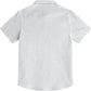 JOGAL C589 boys' Stretch Denim Short-Sleeve Button-Down Shirt in White Denim, back view