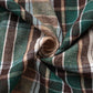 JOGAL G595 Girls' Western Plaid Long-Sleeve Pearl-Snap Flannel Shirt - Brown Darkgreen - brown darkgreen plaid fabric detail