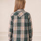 JOGAL G595 Girls' Western Plaid Long-Sleeve Pearl-Snap Flannel Shirt - Brown Darkgreen - rear three quarter