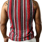 JOGAL MS01 men's mesh fitted sleeveless muscle tank top in Black Red back view