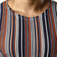 JOGAL MS01 men's mesh fitted sleeveless muscle tank top in Navy Brown detail view