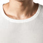 JOGAL MS01 men's mesh fitted sleeveless muscle tank top in White detail view