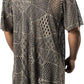 JOGAL WG07 men's mesh open front cardigan in Champagne back view