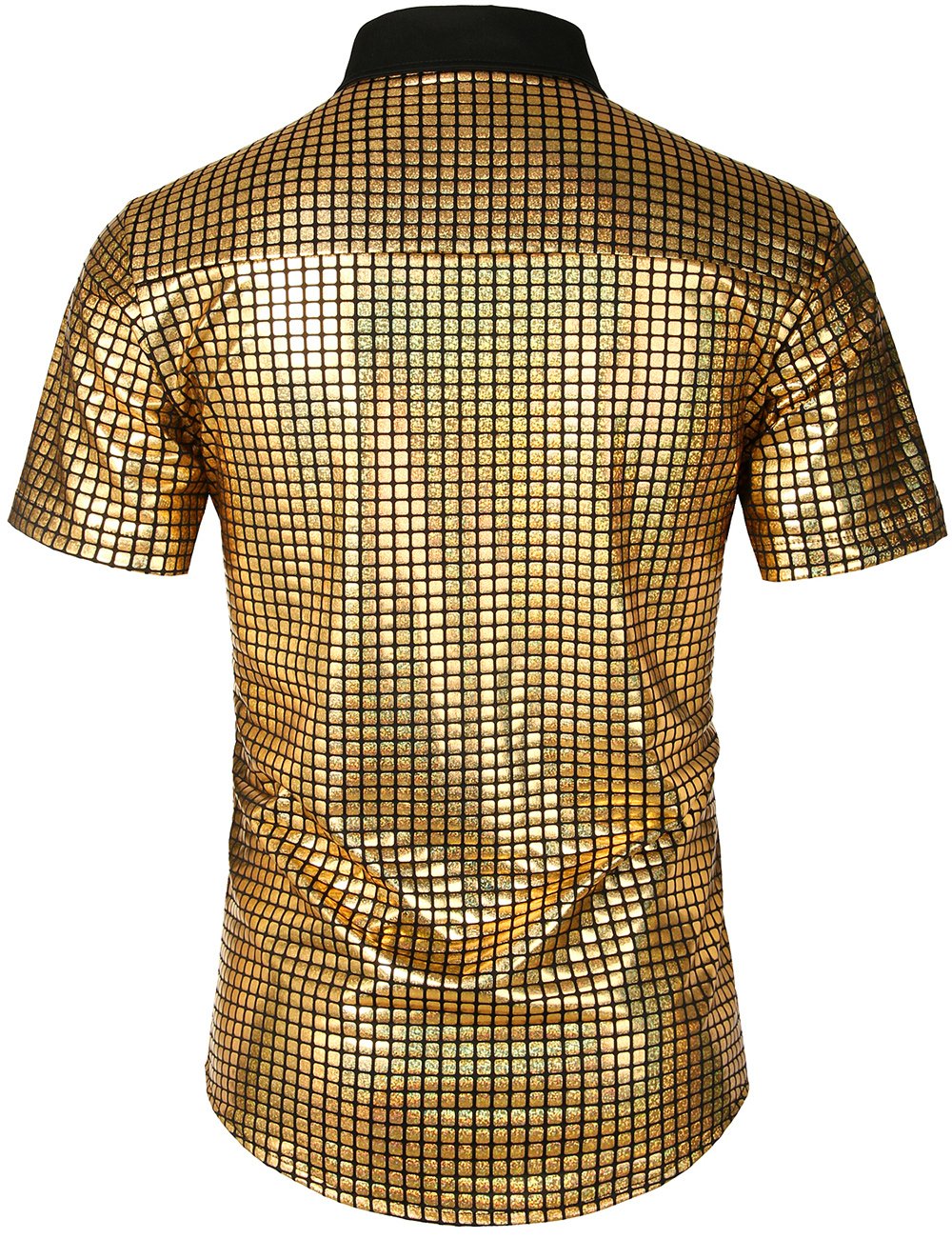 JOGAL Men's Dress Shirt Sequins Short Sleeves Button Down Shirts 70s D JOGAL SHOP JOGAL Men's Dress Shirt Sequins Short Sleeves Button Down Shirts 70s D JOGAL SHOP