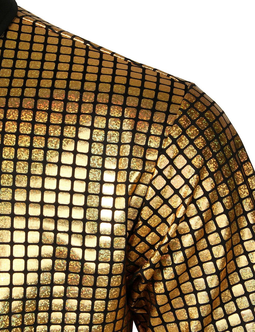 JOGAL Men's Dress Shirt Sequins Short Sleeves Button Down Shirts 70s D JOGAL SHOP JOGAL Men's Dress Shirt Sequins Short Sleeves Button Down Shirts 70s D JOGAL SHOP