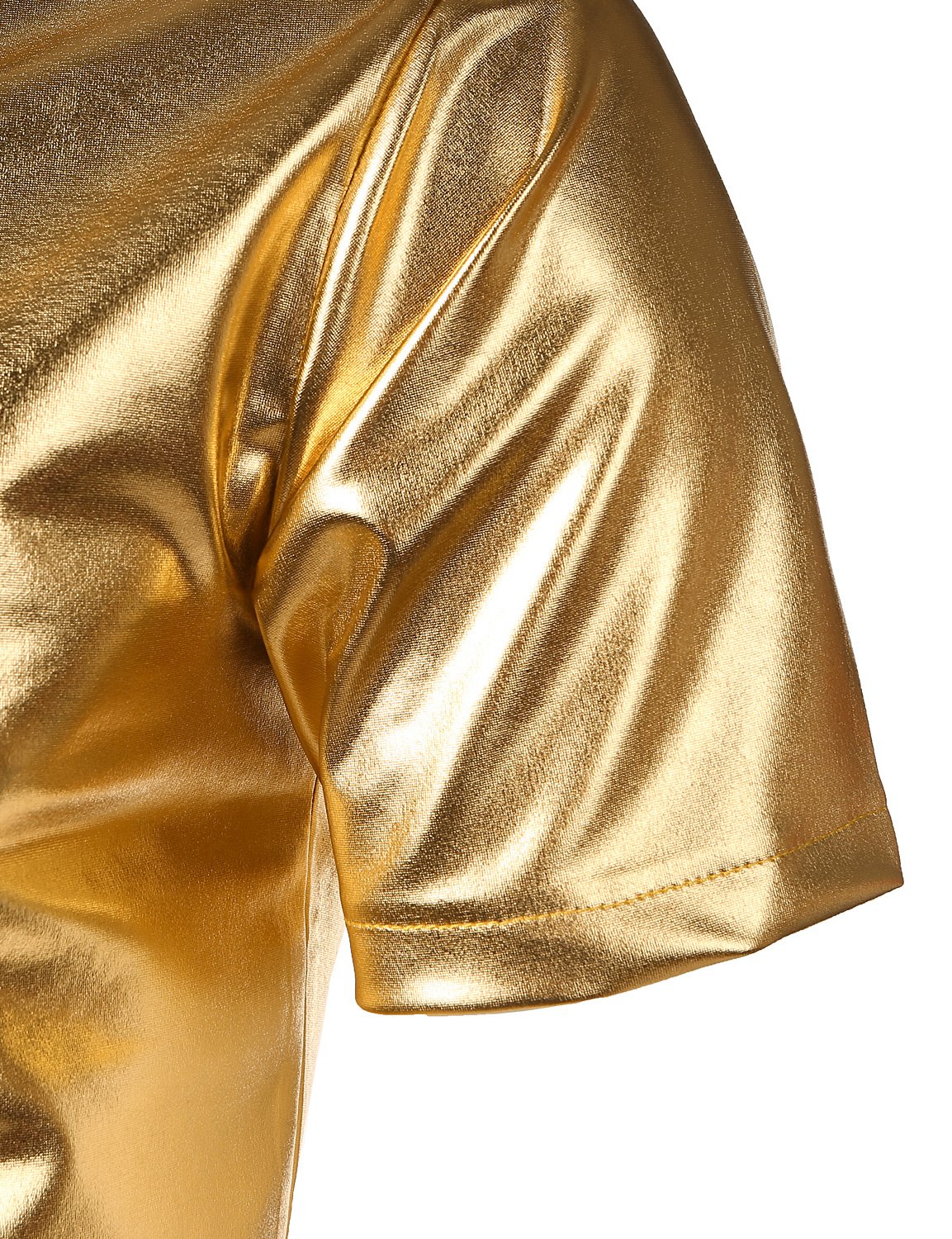 JOGAL Mens Metallic Shiny Nightclub Styles Short Sleeves Button Down D JOGAL SHOP JOGAL Mens Metallic Shiny Nightclub Styles Short Sleeves Button Down D JOGAL SHOP