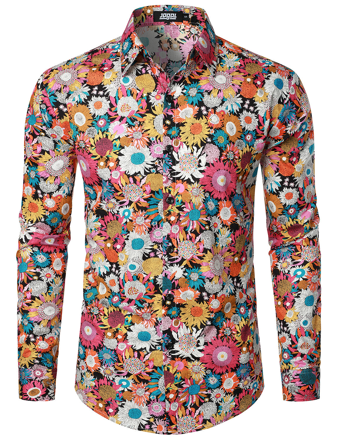 JOGAL Mens Floral Dress Shirt Long Sleeve Printed Casual Button Down S – JOGAL SHOP