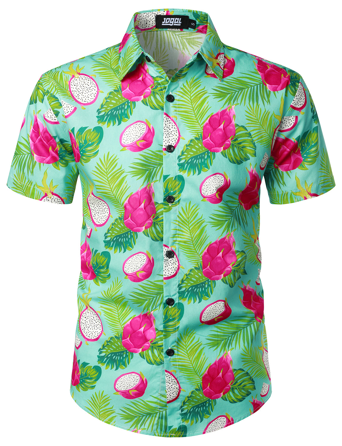 JOGAL Heren Bloemen Button Down korte mouwen Hawaiihemd JOGAL Heren Bloemen Button Down korte mouwen Hawaiihemd